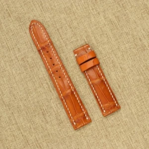 Correa de reloj de cuero genuino naranja de 18/16 mm #EZF816 - Imagen 1 de 4