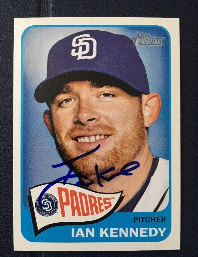 IAN KENNEDY 2014 TOPPS HERITAGE AUTOGRAPHED SIGNED AUTO BASEBALL CARD 193 PADRES - Image 1 of 1