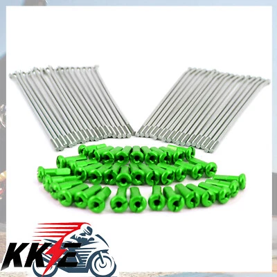 KIT DE RADIOS RUEDA TRASERA KKE 19" PARA KAWASAKI KX250F KX450F 2007-2018 VERDE 36 PIEZAS Foto 1 de 4