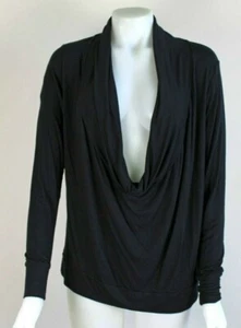 Soft Surroundings Black Cowl Neck Long Sleeve Knit Shirt Top Sz Medium - Picture 1 of 4