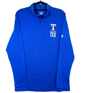 Maglione Texas Rangers uomo grande Under Armour Heatgear 1/4 zip manica lunga MLB - Foto 1 di 12
