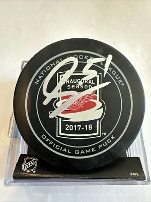 Valtteri Filppula Detroit Red Wings Firmado Oficial NHL Juego Puck Inaugural Foto 1 de 3