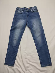 7 for All Mankind Josefina Skinny Boyfriend Girls Size 12 Blue Jeans A Pocket - Picture 1 of 14