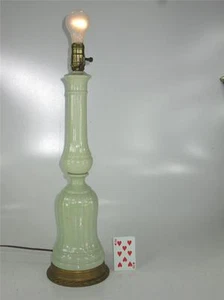 Art Deco Table Lamp Sea Fome Green or Lime Green Porcelain 1930's - Picture 1 of 1