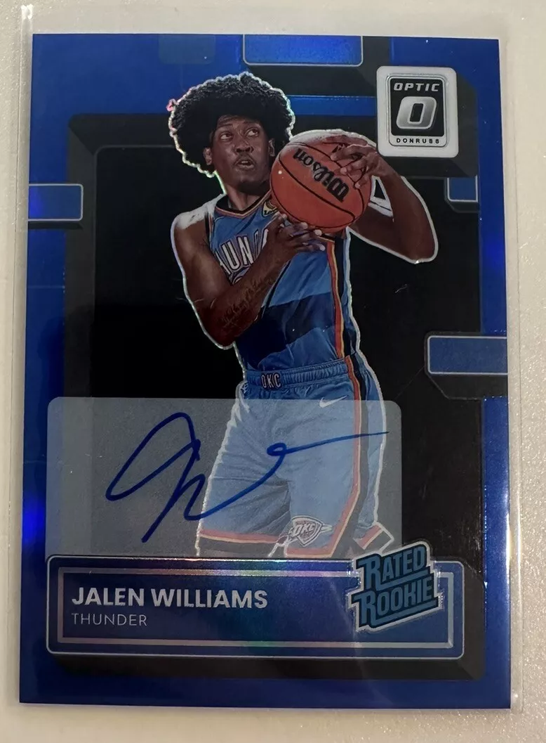 2022-23 Donruss Optic Jalen Williams Rated Rookie Blue Prizm Auto /49 #235