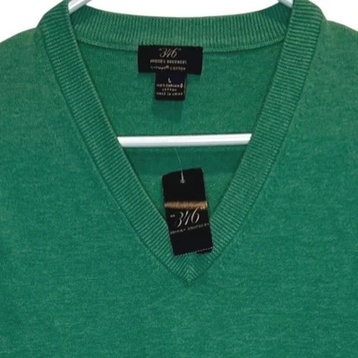 NUEVO NUEVO CON ETIQUETAS Brooks Brothers 346 Para hombres Cuello en V Grande Suéter Chaleco Verde Algodón Supima Foto 1 de 4