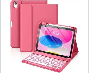 Keyboard Case for iPad (A16) 11th 10th Generation 11 inch 2025/2022, Pink - Picture 1 of 8