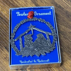 Vtg Pewter Nativity Ornament Mastercraft 1988 Jesus is the Heart of Christmas - Picture 1 of 6