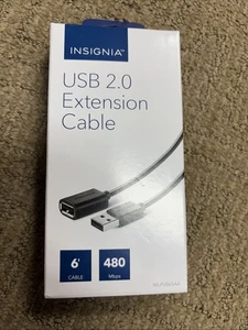 INSIGNIA USB 2.0 Extension Cable 6FT 480 Mbps - New/Unused, OPEN BOX - Picture 1 of 2