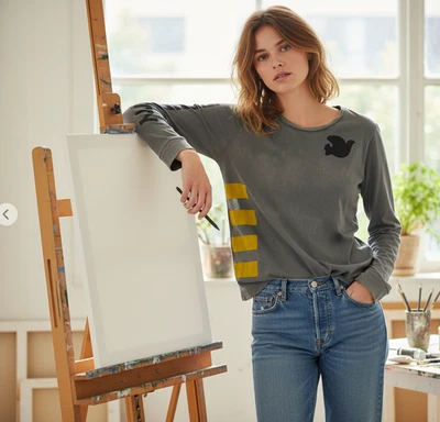 Life Nature Artists Wanted FREECITY Dove Tee Women's S Gray Streetwear Skate Y2K - Image 1 of 4