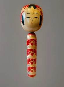"Muñeca Kokeshi japonesa de colección hecha a mano por Moriya Miyuki 12"" geisha roja feliz" - Imagen 1 de 9