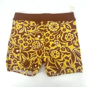 1960s 70s Swim trunks yellow surfer swimming shorts retro nylon Mens Medium W34 - Picture 1 of 10
