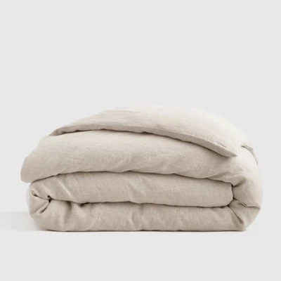 Capa de edredom de linho europeia marmelo completa/rainha areia linho bege aveia natural - Imagem 1 de 4