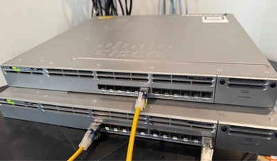 Cisco switch 12 SFP  C1-WS3850-12S/K9 WS-C3850-12S-E TESTED 03.07.05.E LOG Below - Image 1 of 4