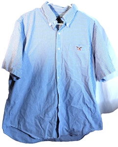 American Living men's XL blue/white check shirt preowned - Picture 1 of 5