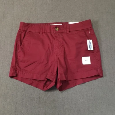 Pantalones cortos antiguos azul marino de tiro medio para mujer 8 rojo granate algodón elástico nuevos Foto 1 de 4