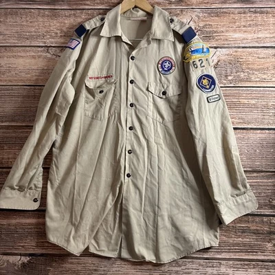 Boy Scouts of America BSA Men's Shirt X-Large 17 - 17.5 Sewn Patches Long Sleeve - Image 1 of 4