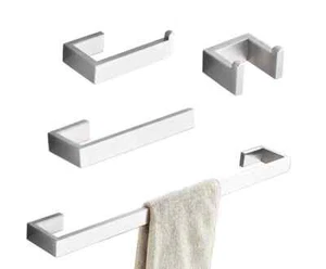 Towel Bar Set, 4Pcs Bathroom Hardware Accessory Set Brushed Nickel - Picture 1 of 7