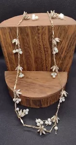 Mythologie Simulated Pearl and Rhinestone Necklace, 24" plus 3" Extender, EUC - Picture 1 of 10