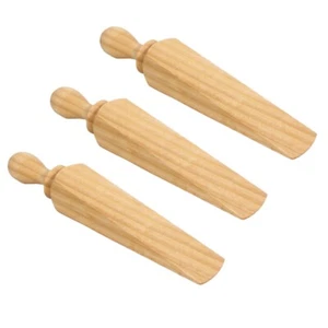 Wooden Traditional Beech Wood Door Stop Wedge Door Stopper Stop jam 3pk - Picture 1 of 8