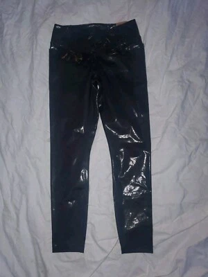 Victoria's Secret ROSA Leggings Activos Nuevo Talla Grande Negro Metálico Cintura Alta  Foto 1 de 4