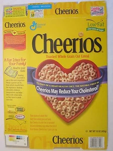 Leere GENERAL MILLS Müslischachtel 2001 CHEERIOS 15 oz - Bild 1 von 2