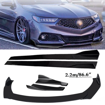 Front Bumper Lip Spoiler Splitter 86.6" Side Skirt Body Kit FITS ACURA TLX SEDAN Foto 1 de 4