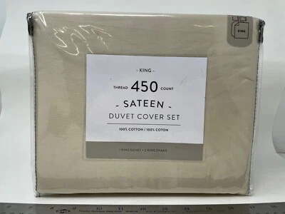 Sateen 450 Thread ct Cotton KING Duvet Cover & 2 King Shams Set New Ships Free - Image 1 of 3