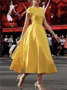 GOWN TOWN süßes sonnengelbes Retro 50’s-60’s Kleid Damen Gr. Medium neu ohne Etikett!!! - Bild 1 von 12