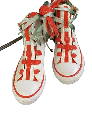  Converse Chuck Taylor All Star Blanco/Rojo Para Niños Nunca Usado Talla 12 Juniors Foto 1 de 4