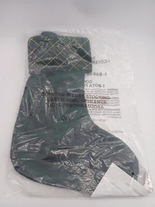 Avon Green Gold Embellishments Covered In Luxe  Velvet Christmas Stocking(New) - Picture 1 of 6