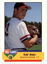 1994 Savannah Cardinals Fleer/ProCards #500 Todd Blake