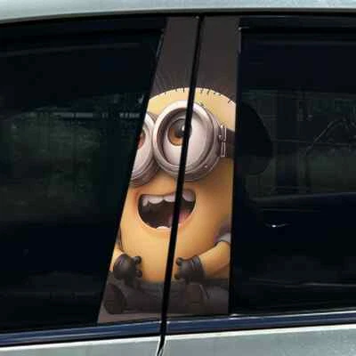 PIINKKY 2pcs Anime Cute Girl Car Center Säule Aufkleber B Säule Schutzfolie Dekoration