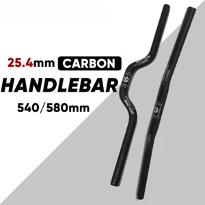 540/580mm Carbon MTB Folding Bike Handlebar 25.4mm Short Bicycle Riser Bar - Picture 1 of 36