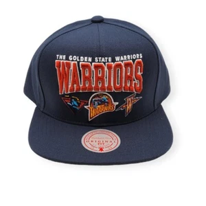 Mitchell & Ness Golden State Warriors Champ Stack Navy Adjustable Snapback Hat - Picture 1 of 6