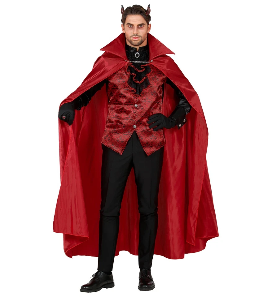 Kostüm Teufel schwarz rot Jabot Herren Kostüm Karneval Fasching Halloween