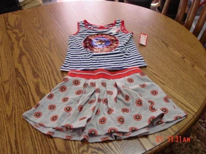 Girls 2 piece Captain America Skort Set by Marvel with pockets - Picture 1 of 6