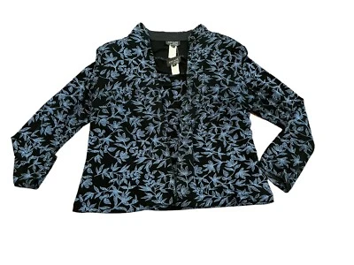 Xscape By Joanna Chen Tank & Cardigan Top Blue Floral 2 Pc Set Plus Sz 1X Party - Image 1 of 4