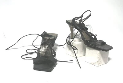 COUP D'ETAT black STRAPPY LEATHER upper HEEL Sandal SIZE 10 B - Image 1 of 4