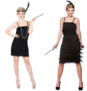 Adult Showtime Fringe Flapper Charleston Gatsby Fancy Dress Costume 1920s 1930s - Picture 1 of 3