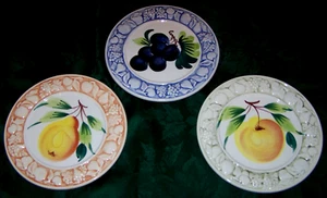 3 Made In Italy 8 Zoll Handbemalte Obst Deko Teller/schön für Wandmontage - Bild 1 von 1