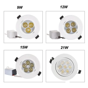 9/15/21W Led Downlight Dimmable Recessed Ceiling Light lamp Spotlight 110V-240V - Picture 1 of 8