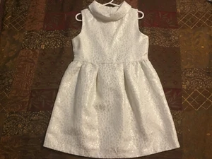 NWT Crazy 8 Off White Metallic Shimmer Animal Print Church Wedding Dress Size 5T - Picture 1 of 7