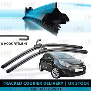 For Kia Rio 2011-2017 Front Windscreen 26" 16" Flat Aero Wiper Blades Set - Picture 1 of 8