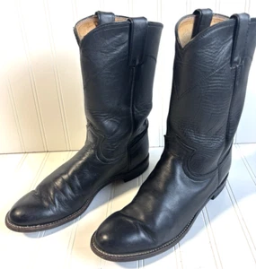 vintage womens black Justin Roper Cowboy Western boots L3703 classic 8.5 B - Picture 1 of 8