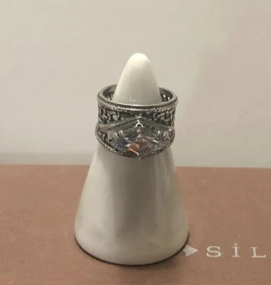 Silpada R1737 Oxidized Sterling  Silver CZ Marquesssa Cubic Zirconia Ring Sz 5.5 - Image 1 of 4
