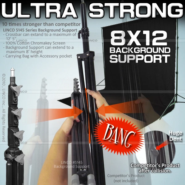 Soporte de telón de fondo ajustable fondo de muselina negra kit de soporte para fotos 50321 Foto 1 de 1