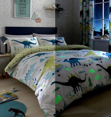 Bedlam Dino-Glow in The Dark, multicolore, set copripiumino matrimoniale YEBd - Immagine 1 di 4