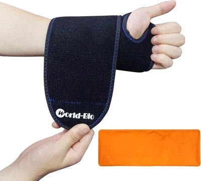 Envoltura para bolsa de hielo de muñeca, envoltura flexible para aliviar el dolor por lesiones,...  Foto 1 de 4