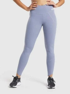 Leggings donna GYMSHARK Legacy Euphoria lunghezza intera taglia S blu grafene GLLG4478 - Foto 1 di 6